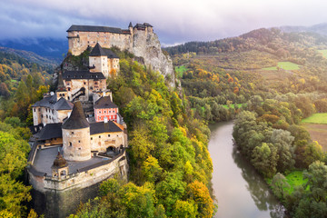 Orava castle and Orava river, morning light, Slovakia, Europe