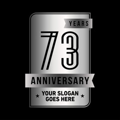73 years anniversary design template. Seventy-three years celebration logo. Vector and illustration.