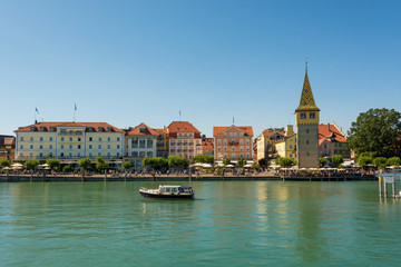 Picturesque port town Lindau on Lake Constance.