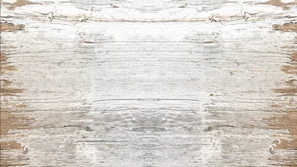 Wall murals Wood old white painted exfoliate rustic bright light wooden texture - wood background shabby