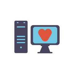 Computer icon flat vector design