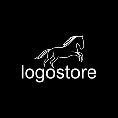 Horse line Logo Design Vector