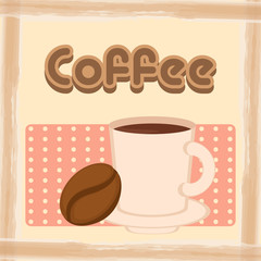 Vintage coffee cups poster with text - Vector illustration