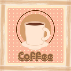 Vintage coffee cups poster with text - Vector illustration