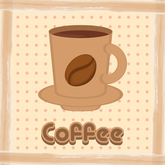 Vintage coffee cups poster with text - Vector illustration