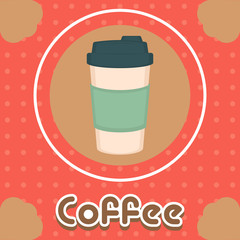 Vintage coffee cups poster with text - Vector illustration