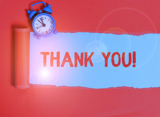 Conceptual hand writing showing Thank You. Concept meaning polite expression used when...