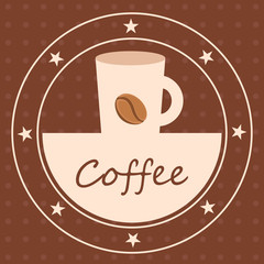 Vintage coffee cups poster with text - Vector illustration