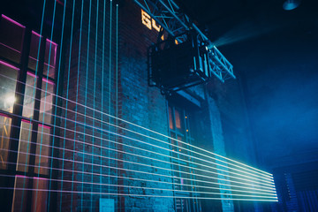 Laser beams cross in a nightclub