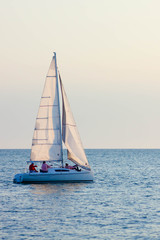 Fototapeta premium Sailing yacht sailing the sea