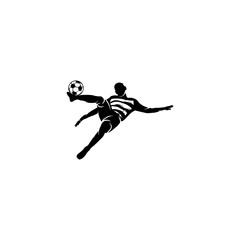 Fototapeta na wymiar shooting ball football player silhouette illustrations