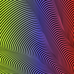 Abstract acid color wavy background, optical art, opart striped. Neon gradient