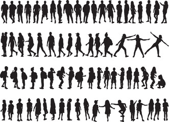 Large collection of silhouettes concept.