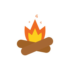 Isolated camp fire flat vector design