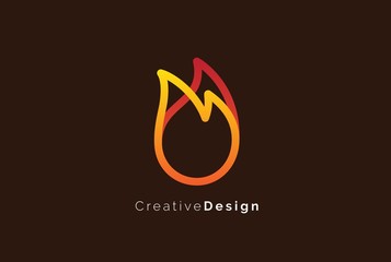 Fire flame simple logo template