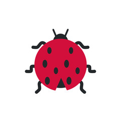 Isolated ladybug icon flat vector design