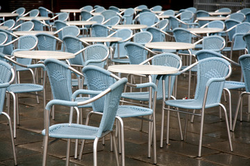 Blue chairs abstract