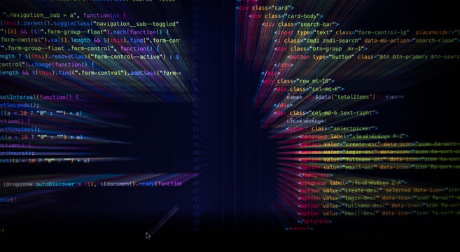 Program source code that is ejected from the laptop screen.Which programmers can develop into websites or mobile apps Which system analysts and designers have designed