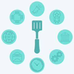 Kitchen spatula vector icon sign symbol