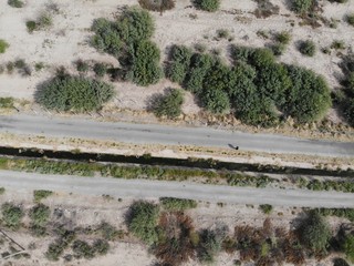 camino desertico desde el aire