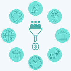 Lead conversion vector icon sign symbol