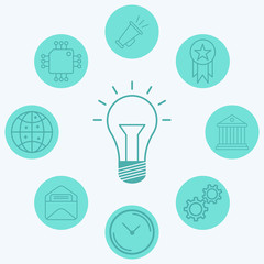 Light bulb vector icon sign symbol