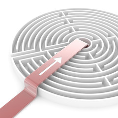 Maze concept, choices and challenge theme; original 3d rendering illustration