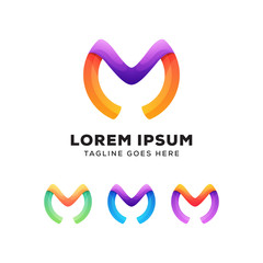 modern letter M logo