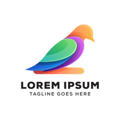 colorful bird logo illustration