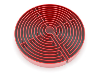 Maze concept, choices and challenge theme; original 3d rendering illustration