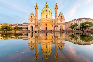 Deurstickers St Charles Church (Karlskirche) in Vienna (Austria) © Silvan