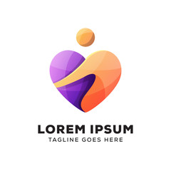 people care love logo vector