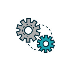 gears cogwheel work tools engineering icon