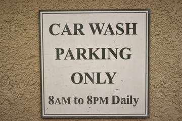 Car Wash Parking Only Sign