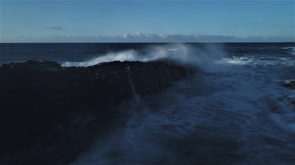 sunset from the north coast with the sea and the silk effect