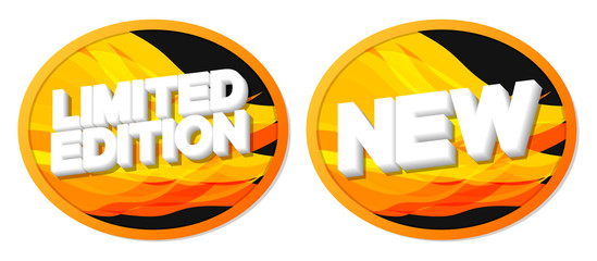 Limited Edition and New banners design template, promotion tags, vector illustration