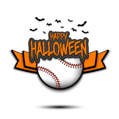 Baseball ball and happy Hallowen