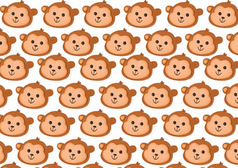 Children's monkey background, patterns on light background