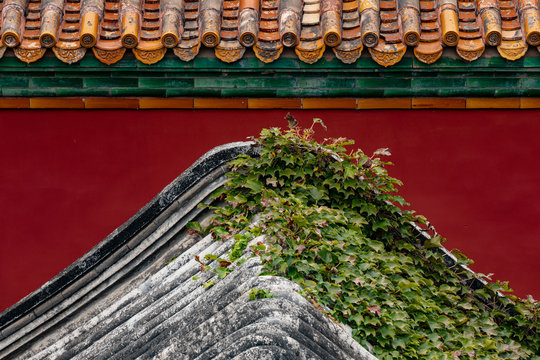 The roof and walls in the Forbidden City, Beijing, China © imphilip