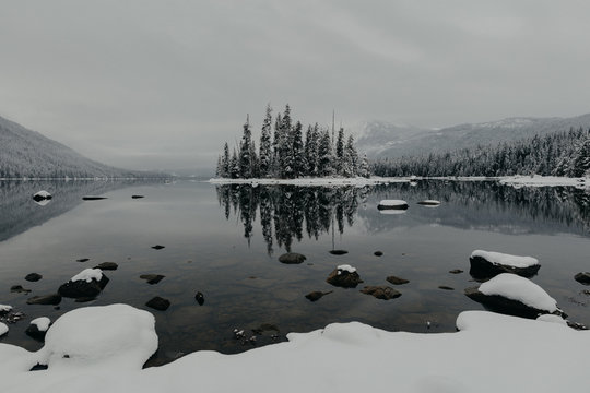 Reflecting Lake In The Pacific Northwest