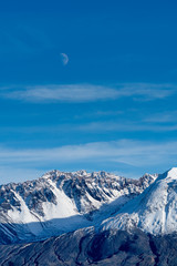 Moon Over Mount Saint Helens In The Late Afternoon