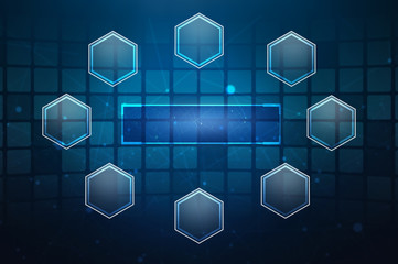 Futuristic Empty Template for Icons. Advanced graphical user interface template. 