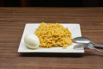 Popular instant food of stir-fried noodles in the Philippines. A trendy instant cooking noodles for Filipino teenagers and families. 