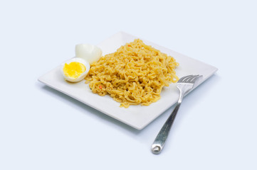 Popular instant food of stir-fried noodles in the Philippines. A trendy instant cooking noodles for Filipino teenagers and families. 