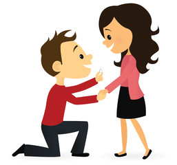 Men proposing to a woman