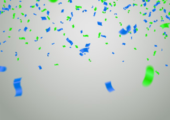 Colorful confetti Celebration carnival ribbons and Happy Birthday balloons Colorful celebration background