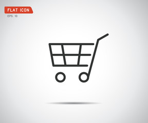 flat shopping cart icon, logo design vector illustration