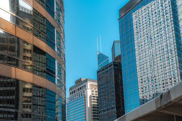 Obraz premium Modern office building close up in Hong Kong