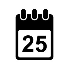 calendar date 25 icon vector