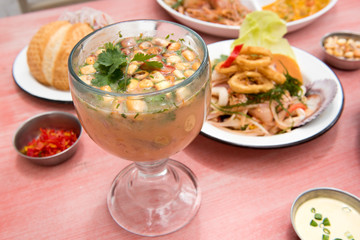 Ceviche is the most popular seafood Peruvian dish from Lima.